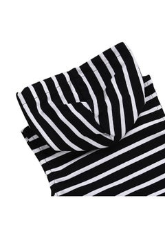 Hopscotch Hopscotch Boys Stripe Print Slim Fit T-Shirt Shorts Set In Black Color for Ages 12-18 Months  - Image 4
