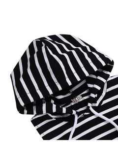 Hopscotch Hopscotch Boys Stripe Print Slim Fit T-Shirt Shorts Set In Black Color for Ages 12-18 Months  - Image 5