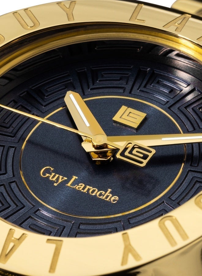 Guy Laroche Alex Black Dial and Yellow Gold Stainless Steel Bracelet Analog Watch for Women 29mm - Image 4