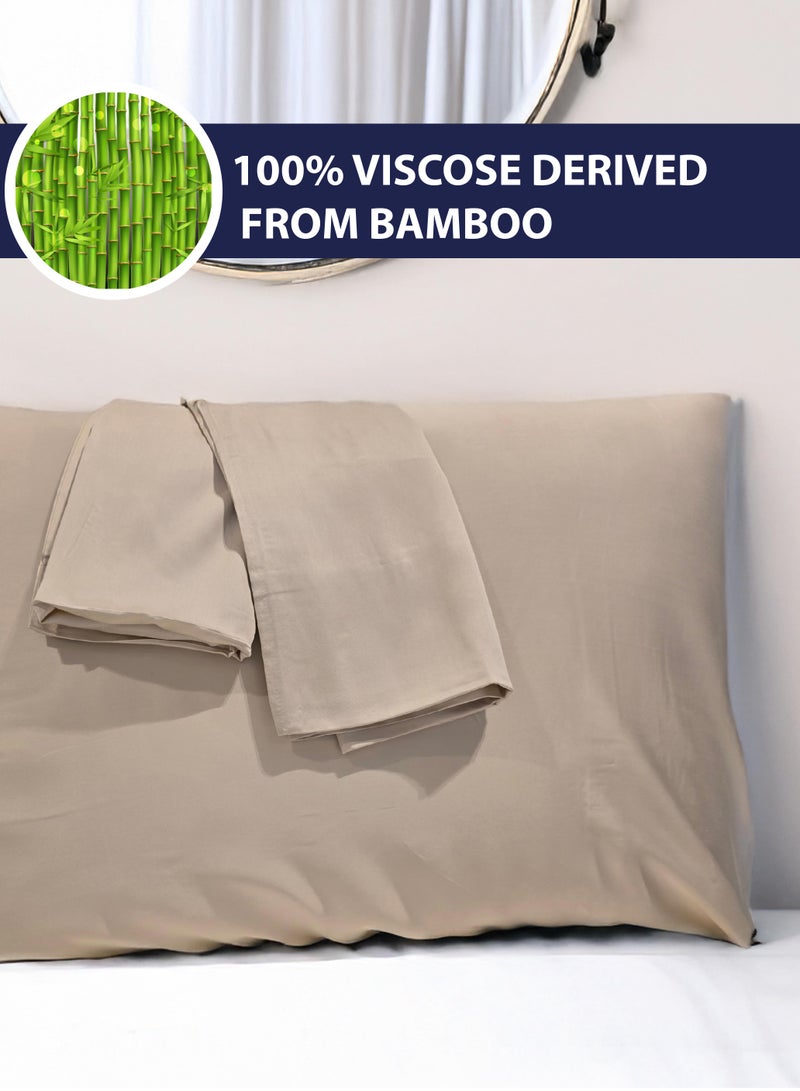 DrSleeep DrSleeep 2 Piece Queen Pillow Cases 100% Viscose Derived from Bamboo Oat (Queen 30x20") - 2 Pieces  - Image 2