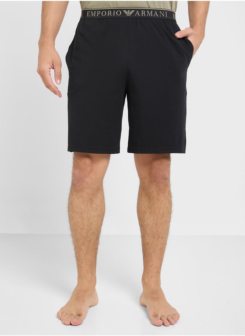 EMPORIO ARMANI Crew Neck T-Shirt & Logo Band Shorts  - Image 4