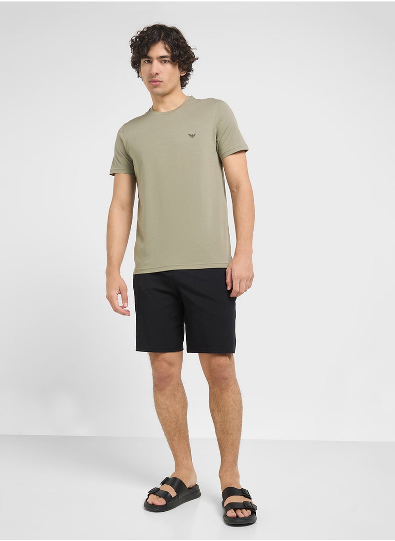 EMPORIO ARMANI Crew Neck T-Shirt & Logo Band Shorts  - Image 5