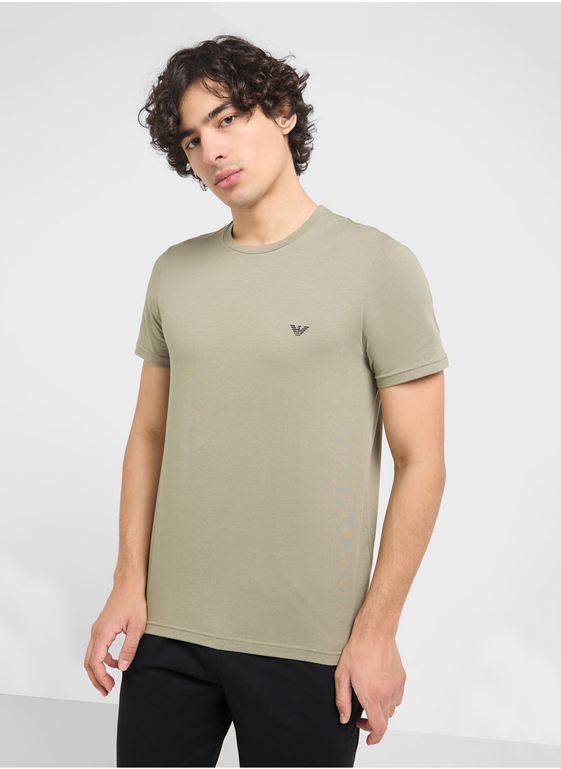 EMPORIO ARMANI Crew Neck T-Shirt & Logo Band Shorts  - Image 3