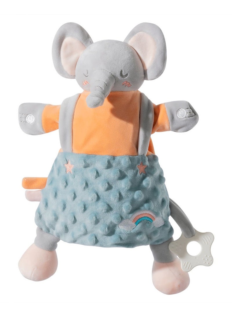 Multi-functional soothing animal shaped soft bean touched sense doll, light and soft food-grade chewable material, soothing teether (Elephant) - Image 1