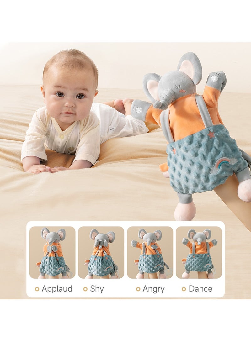 Multi-functional soothing animal shaped soft bean touched sense doll, light and soft food-grade chewable material, soothing teether (Elephant) - Image 5