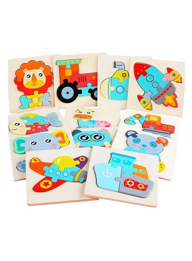 general 12-Piece Wooden Puzzles Toy Gift for 1, 2, 3 Years Old Boys Girls,Kids Educational Developmental Toys - Image 1