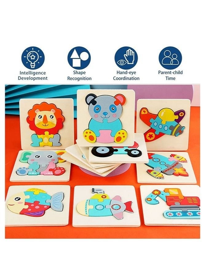 general 12-Piece Wooden Puzzles Toy Gift for 1, 2, 3 Years Old Boys Girls,Kids Educational Developmental Toys - Image 2