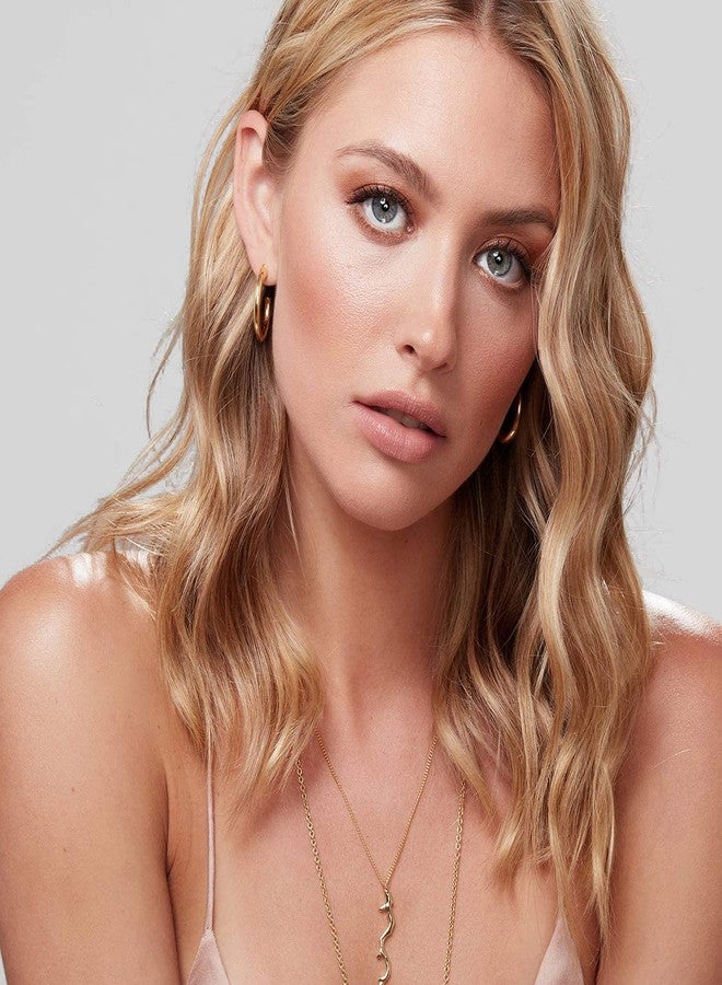 PAVOI 14K Yellow Gold Hoop Earrings for Women - 3.5mm Thick 30mm Infinity Hoops - Gold Plated Loop Earrings - Lightweight Set - Image 2