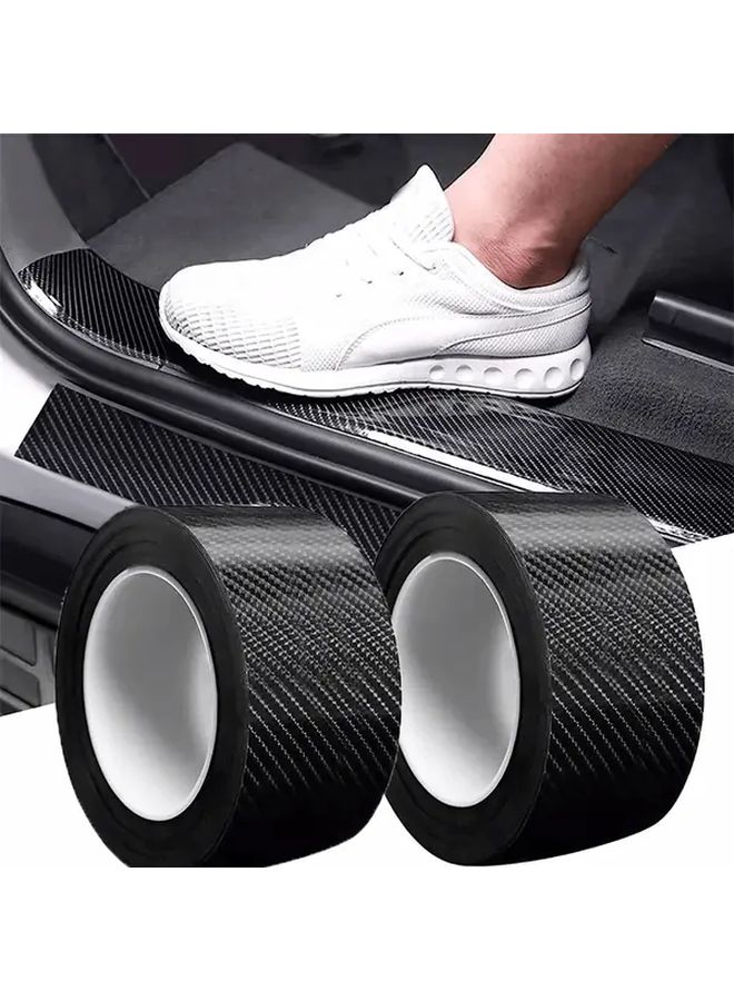 3D Nano Carbon Fiber Car Door Edge Protector 2pcs 3 94x197 Inch PVC Anti Scratch - Image 1