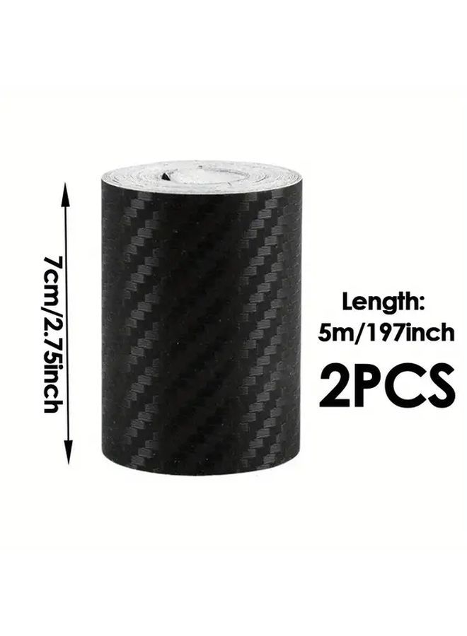 3D Nano Carbon Fiber Car Door Edge Protector 2pcs 3 94x197 Inch PVC Anti Scratch - Image 3