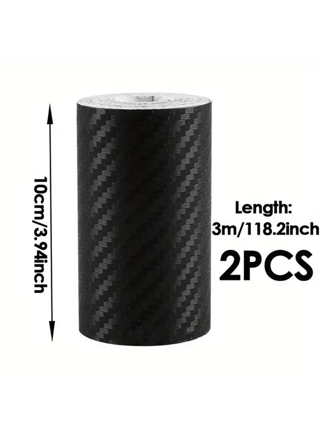 3D Nano Carbon Fiber Car Door Edge Protector 2pcs 3 94x197 Inch PVC Anti Scratch - Image 5