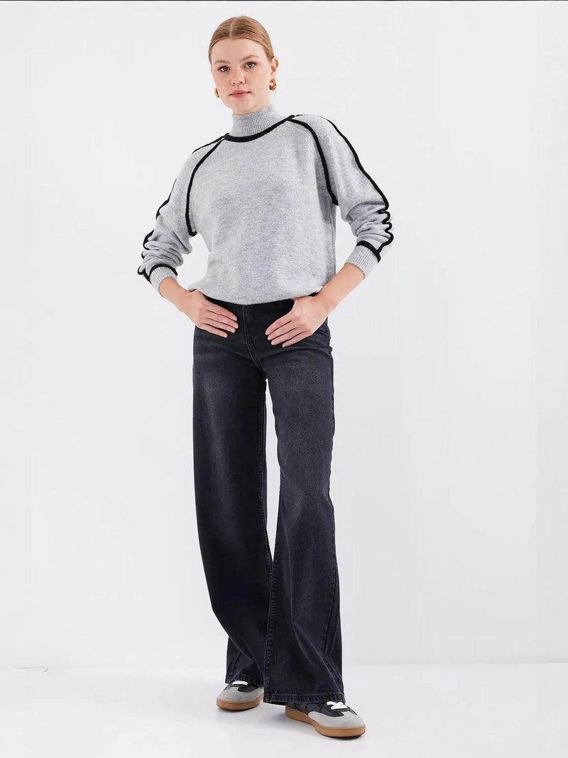BIG DART BDART Oversized Striped Turtleneck Knit Sweater - Image 2