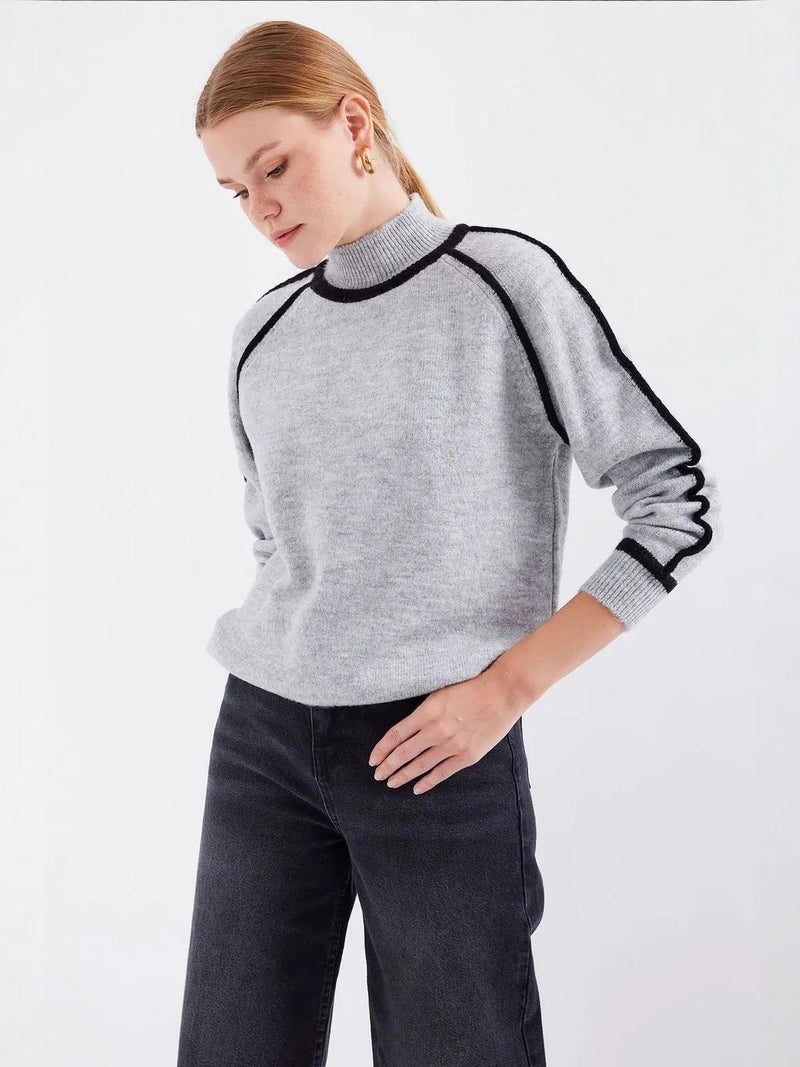 BIG DART BDART Oversized Striped Turtleneck Knit Sweater - Image 3