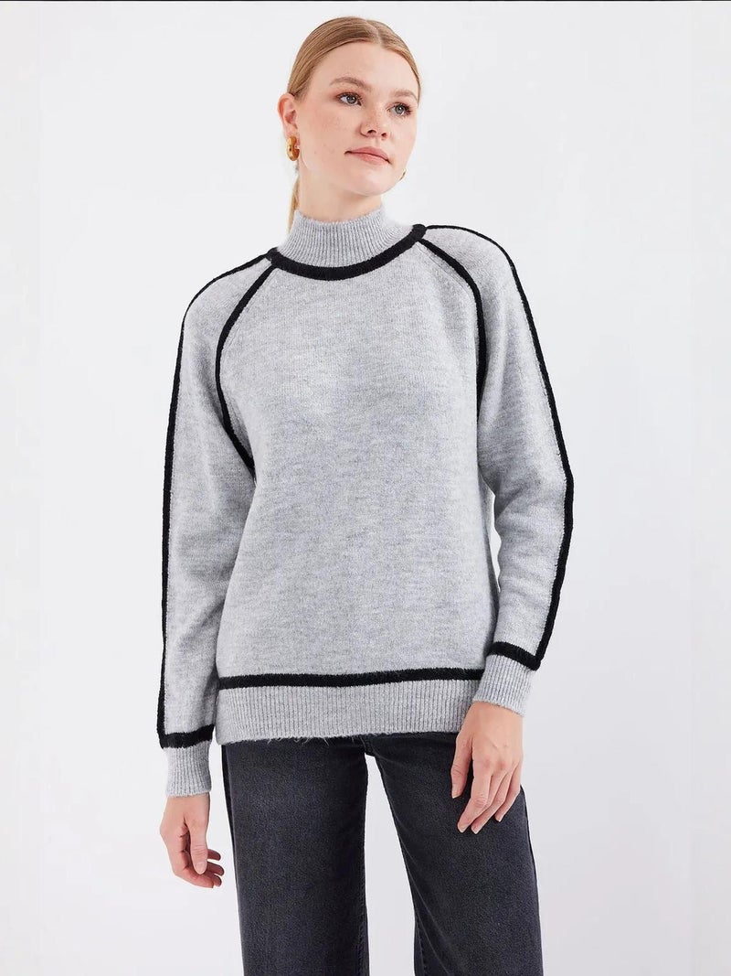 BIG DART BDART Oversized Striped Turtleneck Knit Sweater - Image 4
