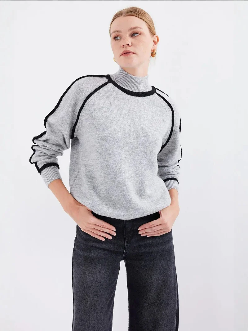 بيغ دارت BDART Oversized Striped Turtleneck Knit Sweater
