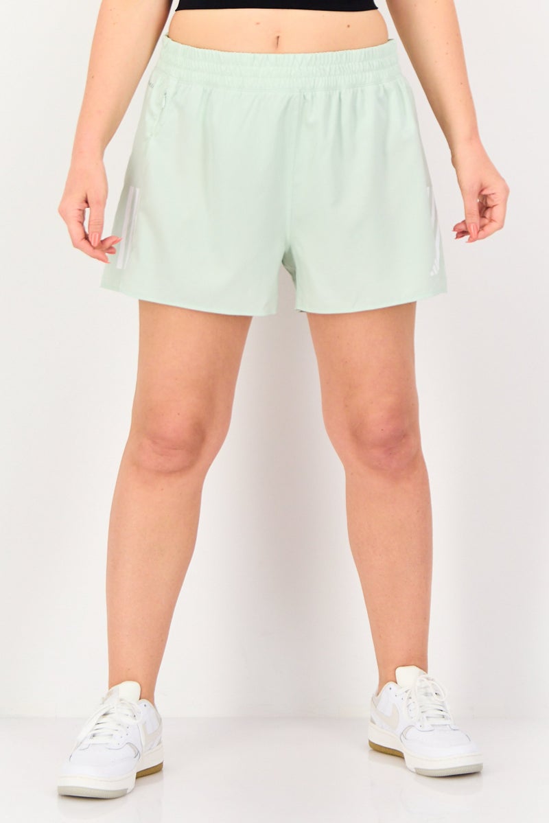 Adidas شورتات جري عادية للنساء 3، لون نعناع فاتح - Image 1