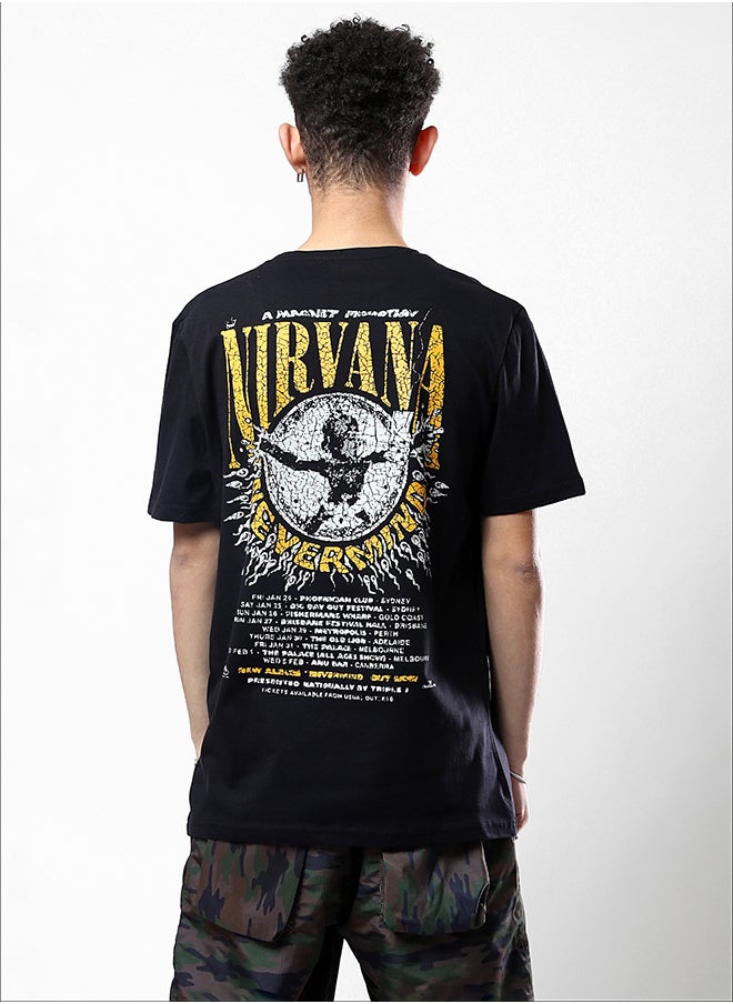 RAVIN - Short Sleeves Black Cotton Slip On Tee - Image 1