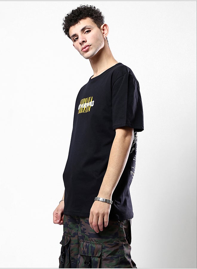 RAVIN - Short Sleeves Black Cotton Slip On Tee - Image 1