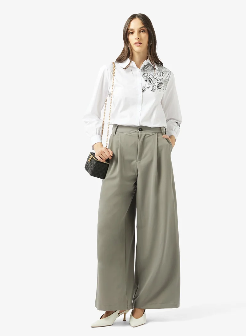 Ella  Printed Button Down Shirt for Women | Best Price UAE