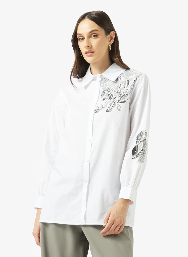 ايلا قميص بأزرار مطبوع