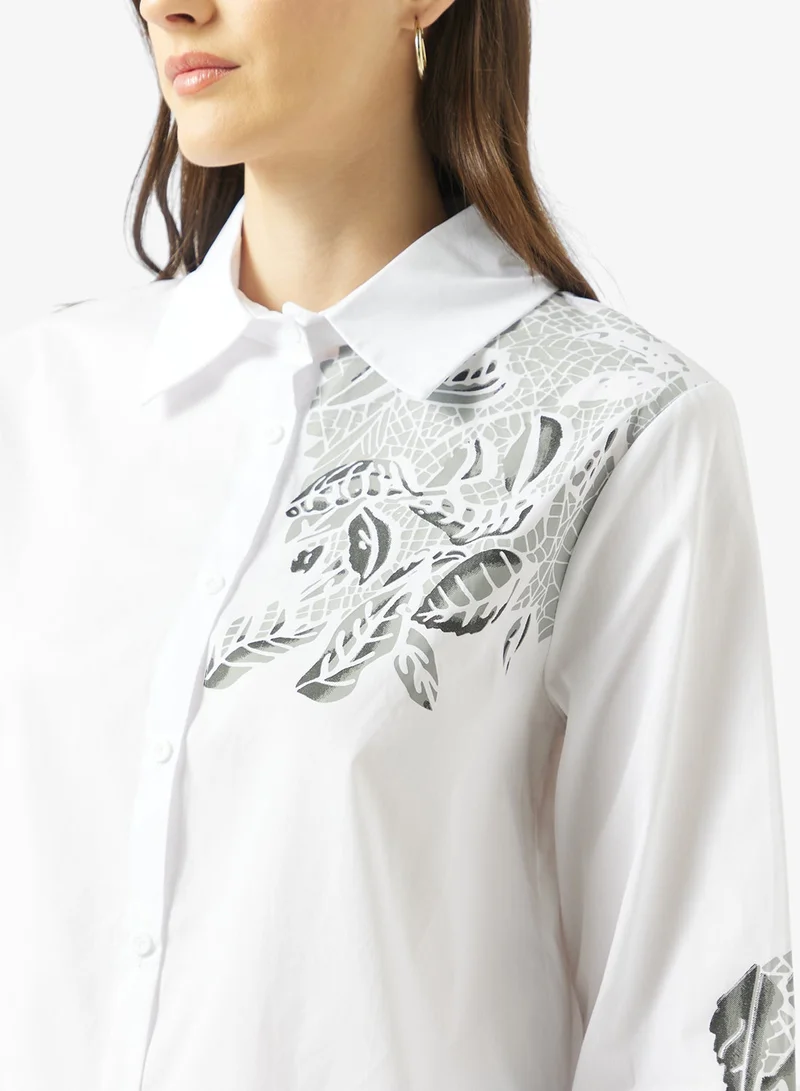 Ella  Printed Button Down Shirt for Women | Best Price UAE