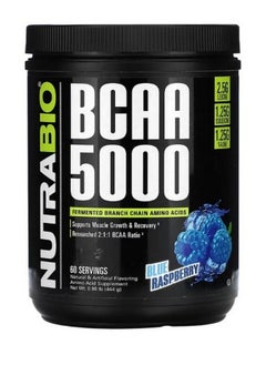 NutraBio BCAA 5000 Blue Raspberry 0.98 lb 444 g  - Image 1