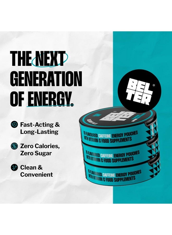 BELTER BELTER - Fresh Mint - Caffeine Pouches - 15 Count - Fast-Acting - Zero-Calorie Energy Boost - 96mg Caffeine Per Pouch - Ideal for Sports, Gym, Gaming, & Work - Image 2