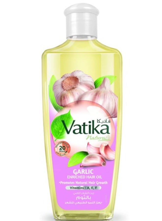 Vatika Naturals Garlic Enriched Hair Oil | Goodness Of Vitamins A, E, & F | Promotes Regrowth, Healthier Scalp & Strength - 200 ml - Image 1