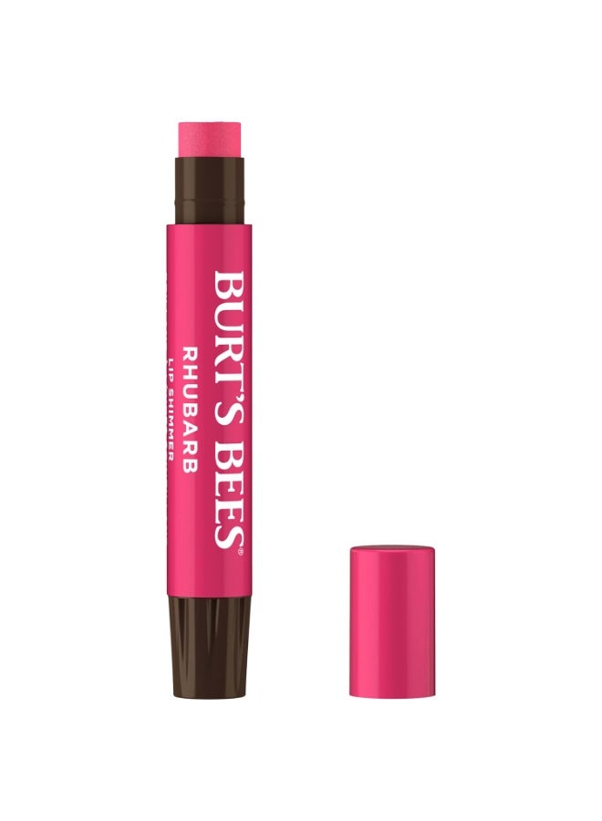 Burt's Bees Lip Shimmer for Women, Rhubarb, 2.55g - Image 1