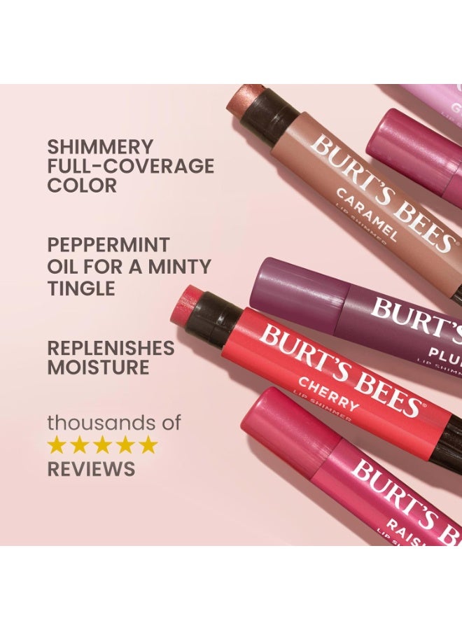 Burt's Bees Lip Shimmer for Women, Rhubarb, 2.55g - Image 3