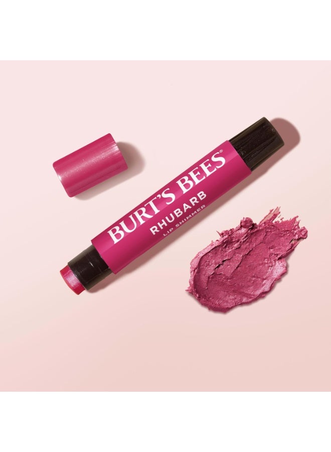 Burt's Bees Lip Shimmer for Women, Rhubarb, 2.55g - Image 2