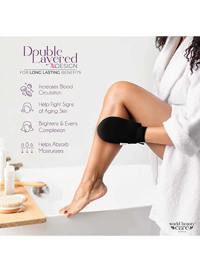 ماكس كير ليفة مغربية للتقشير 14x21 سم – قفازات لتقشير وإزالة الجلد الميت للاستحمام والسبا – عبوة 12 قطعة للجنسين - Image 5