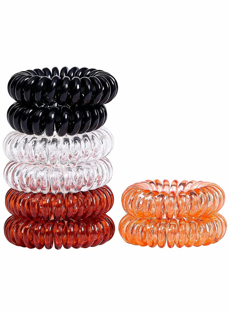 SYOSI - Spiral Hair Ties 8 Pcs Plastic Hair Coil Bands Telephone Cord Bobbles Hairbands Elastic Spiral Ponytail Holder Transparent Hair Binding Cute Phone Line Hair Loop Band Student Headband - Image 1