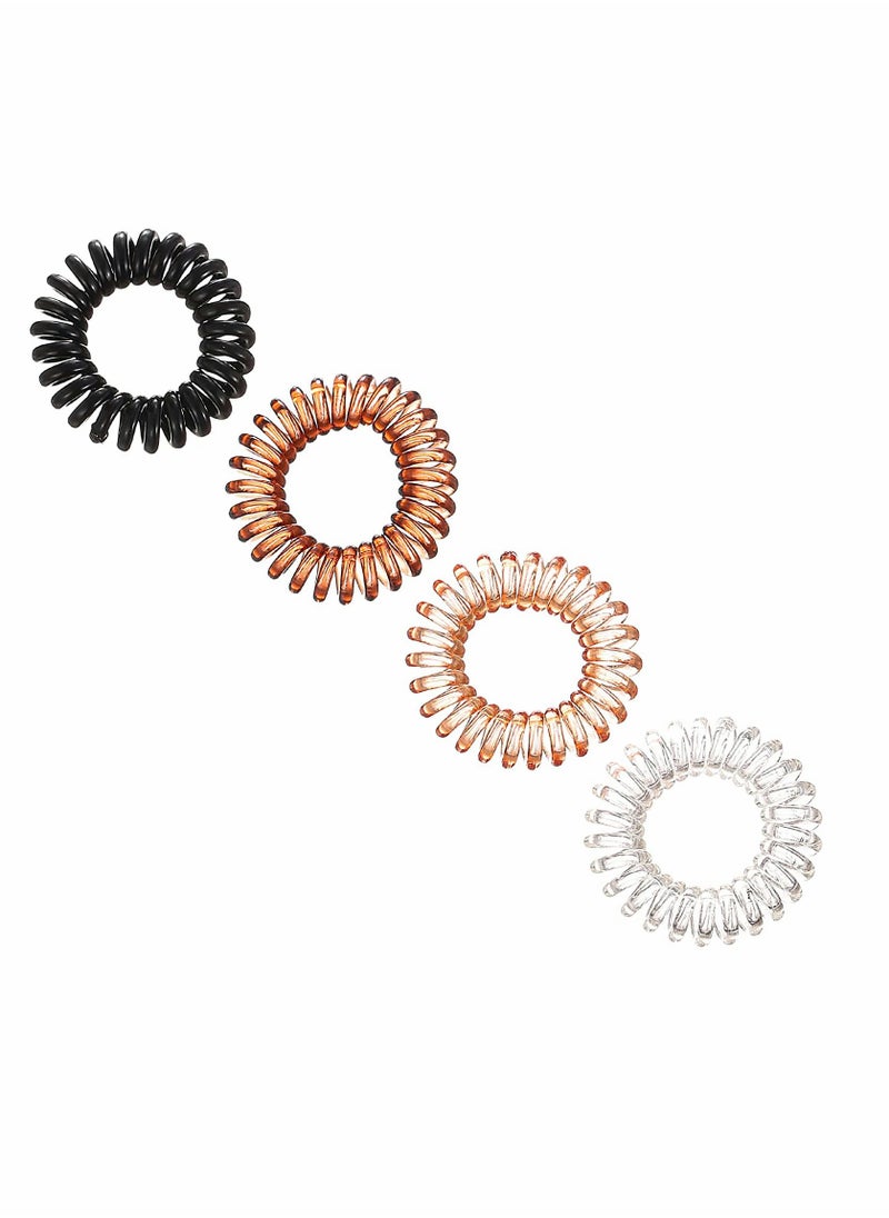 SYOSI - Spiral Hair Ties 8 Pcs Plastic Hair Coil Bands Telephone Cord Bobbles Hairbands Elastic Spiral Ponytail Holder Transparent Hair Binding Cute Phone Line Hair Loop Band Student Headband - Image 1