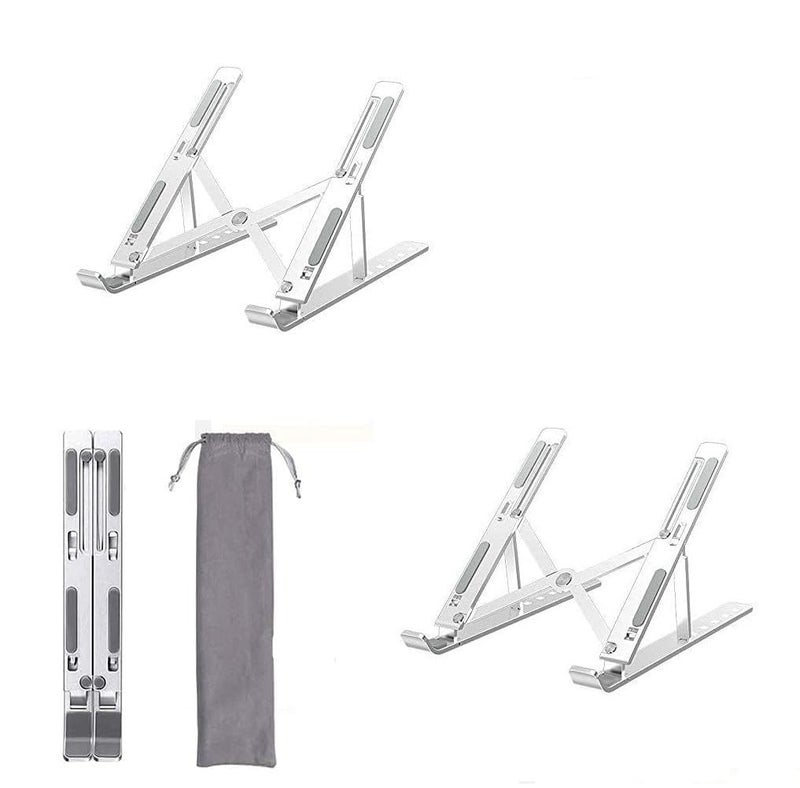 worison 2pc Adjustable Laptop Stand for DeskTable Mount Aluminum Laptop Stands Ergonomic Foldable and Compatible for Laptops Tablets Phones etc from 10156 Inch - Image 1