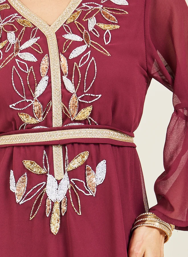 Styli Styli Sequined and Beaded Embroidery Detail Kaftan