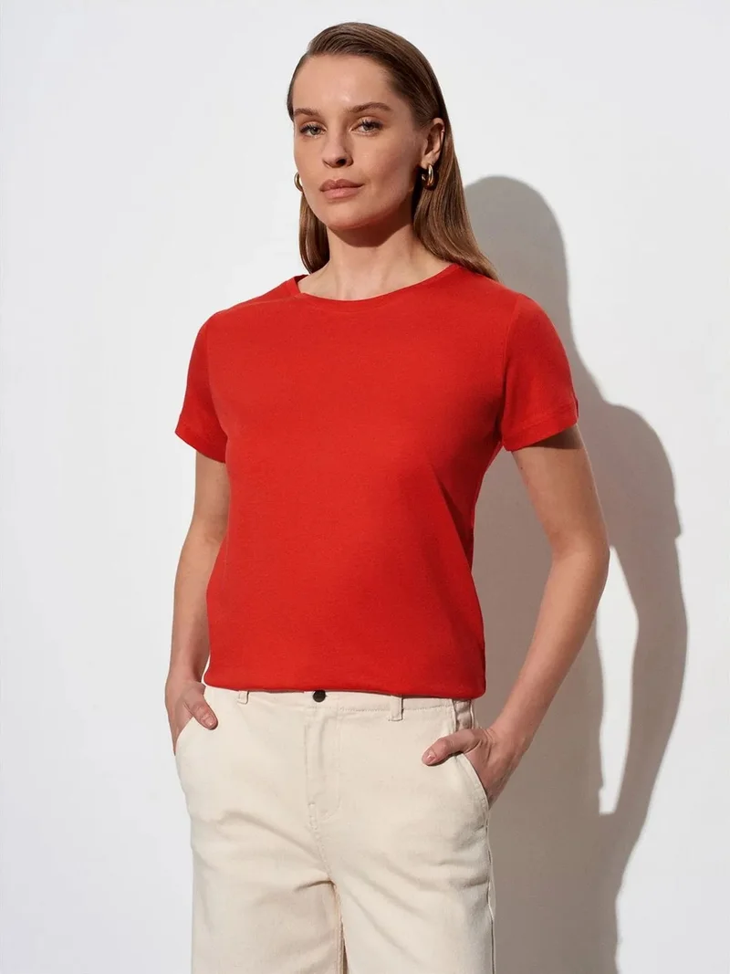 Dilvin DILVIN Women's Crew Neck Short Sleeve T-Shirt