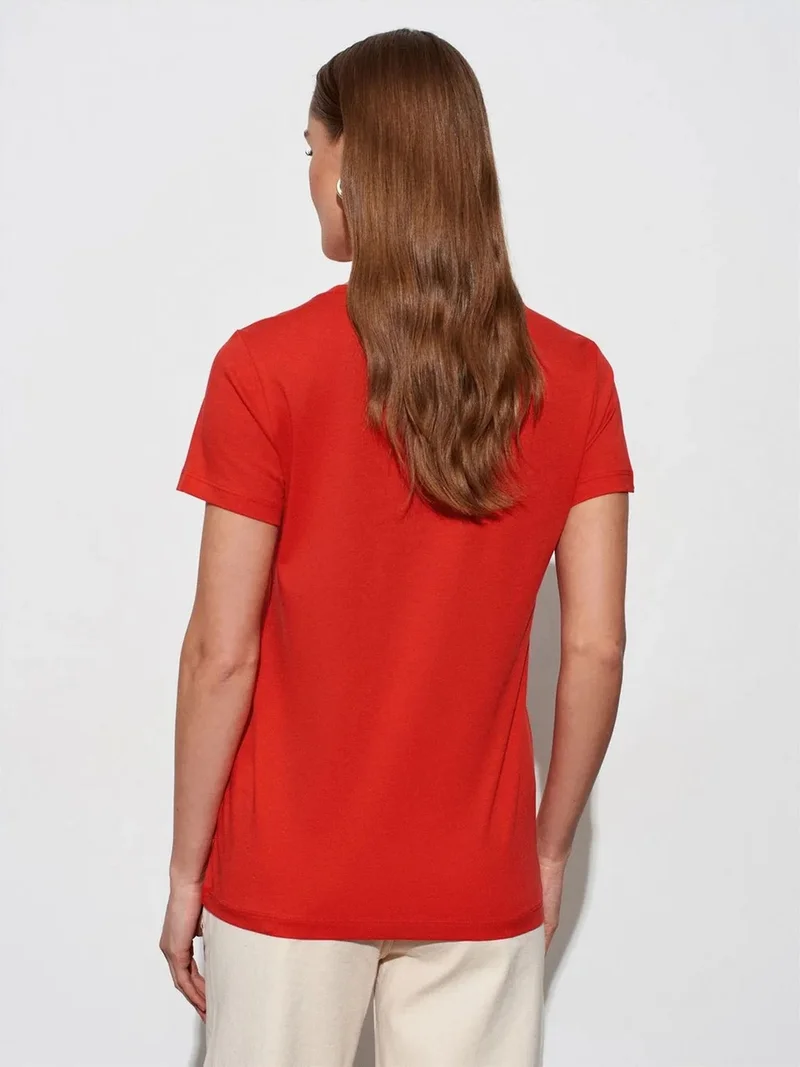 Dilvin DILVIN Women's Crew Neck Short Sleeve T-Shirt