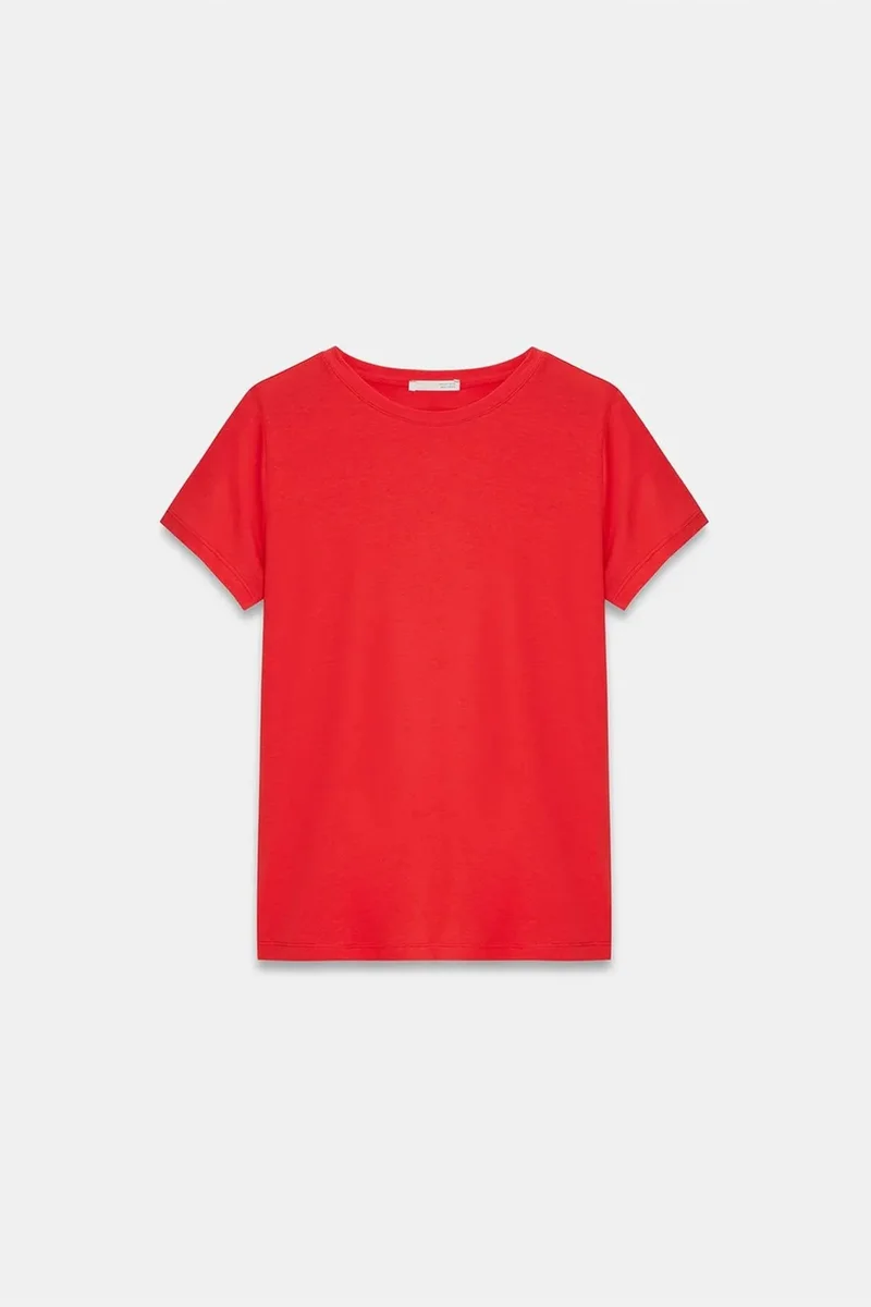 Dilvin Red DILVIN Women's Crew Neck Short Sleeve T-Shirt for Women | Best Price UAE