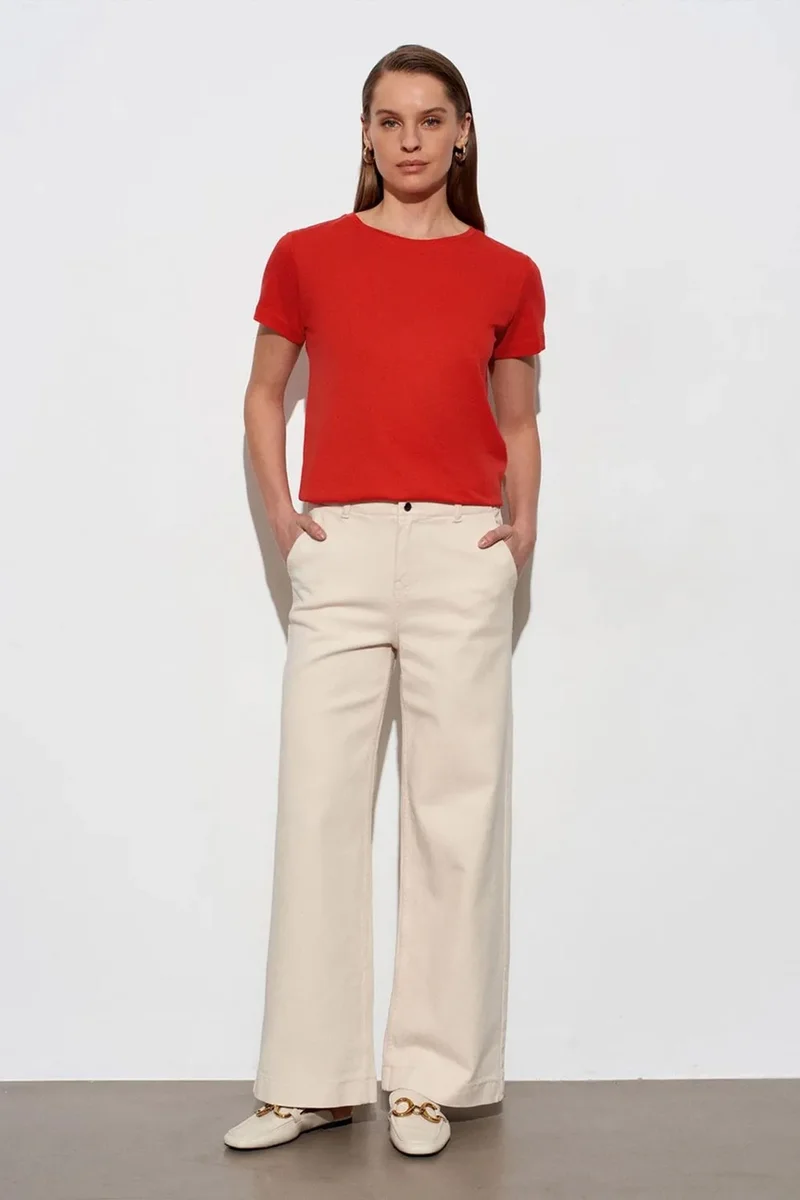 Dilvin Red DILVIN Women's Crew Neck Short Sleeve T-Shirt for Women | Best Price UAE