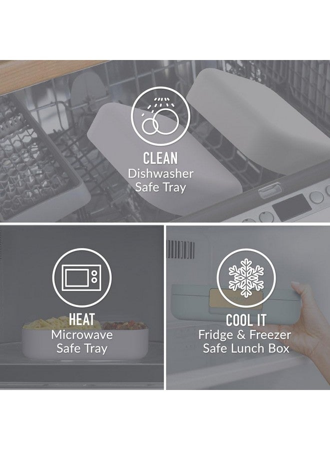 Bentgo بينتغو مودرن - صندوق غداء بنتو مقاوم للتسرب للبالغين والمراهقين وذوي الشهية الكبيرة؛ حاوية تحضير وجبات قابلة لإعادة الاستخدام خالية من BPA مع 3 أو 4 أقسام، آمنة في غسالة الصحون/الميكروويف؛ 44 أونصة (كحلي) - Image 4