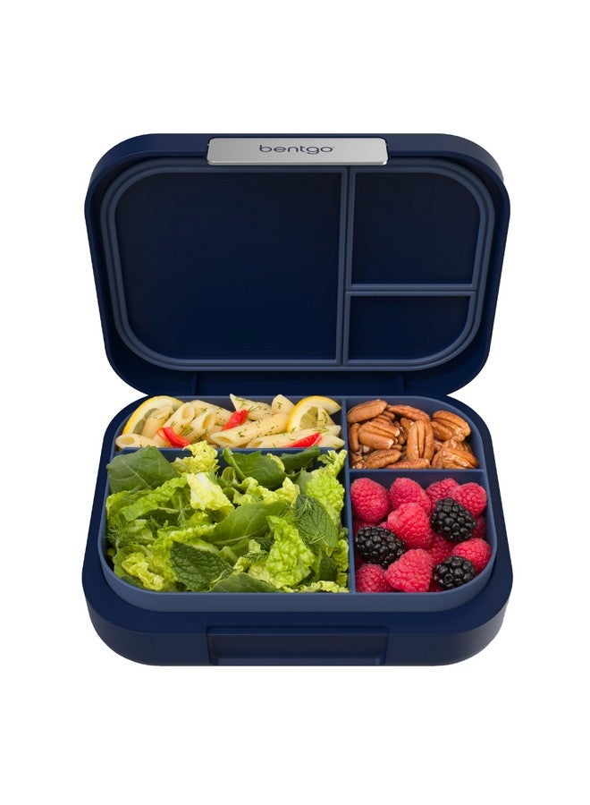 Bentgo بينتغو مودرن - صندوق غداء بنتو مقاوم للتسرب للبالغين والمراهقين وذوي الشهية الكبيرة؛ حاوية تحضير وجبات قابلة لإعادة الاستخدام خالية من BPA مع 3 أو 4 أقسام، آمنة في غسالة الصحون/الميكروويف؛ 44 أونصة (كحلي) - Image 1