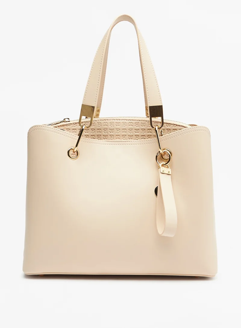 Flora Bella By Shoexpress Womens Solid Tote Bag with Double Handle and Zip Closure By Shoexpress