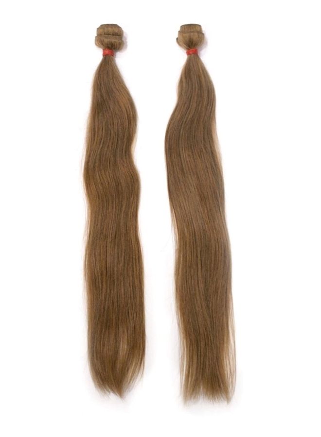 NIBEMINENT Straight Human Hair Extension Brown 22inch - Image 1