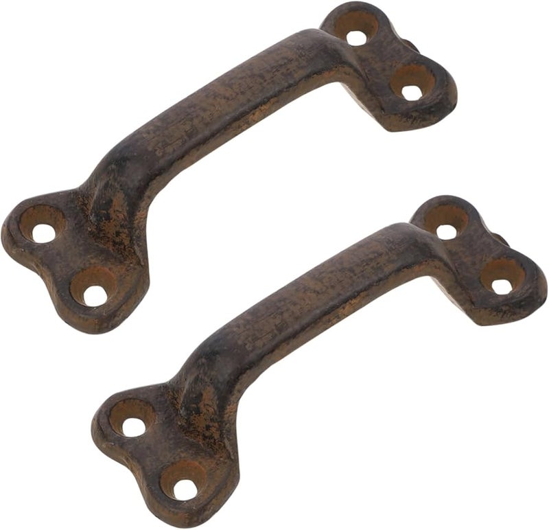Vintage Cast Iron Door Pull Handles 2 Pack Rust Resistant Heavy Duty Hardware For Cabinets Closets Windows - Image 1