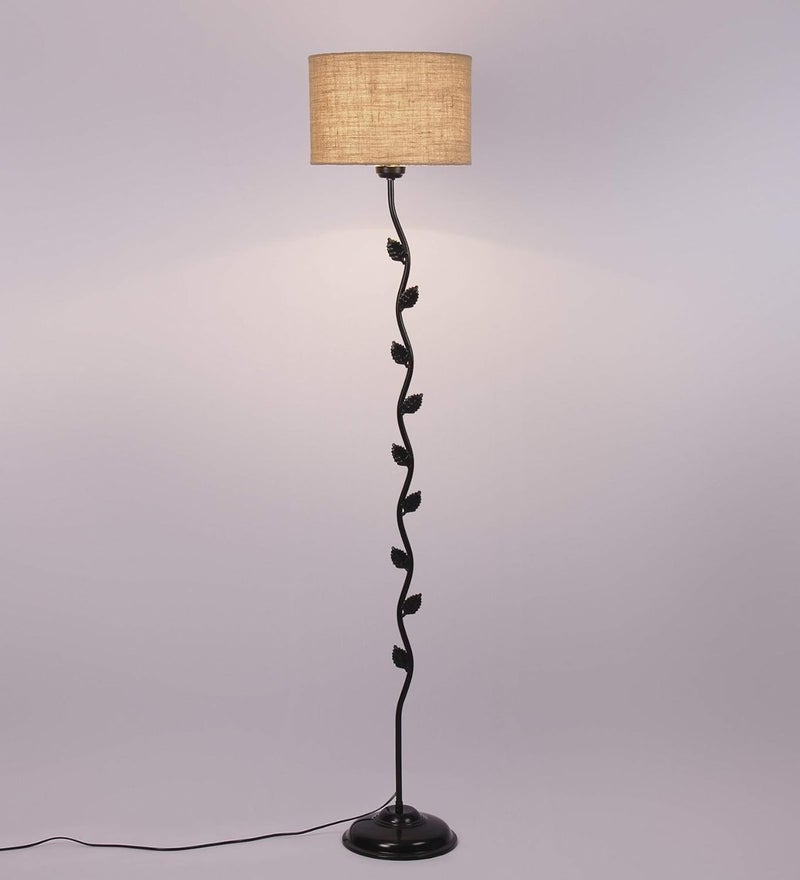 AMDHOME Metal Floor Lamp with Base and Shade Beige Pack of 1 Floor Lamp Stand1 Base 1 Shade5 - Image 4