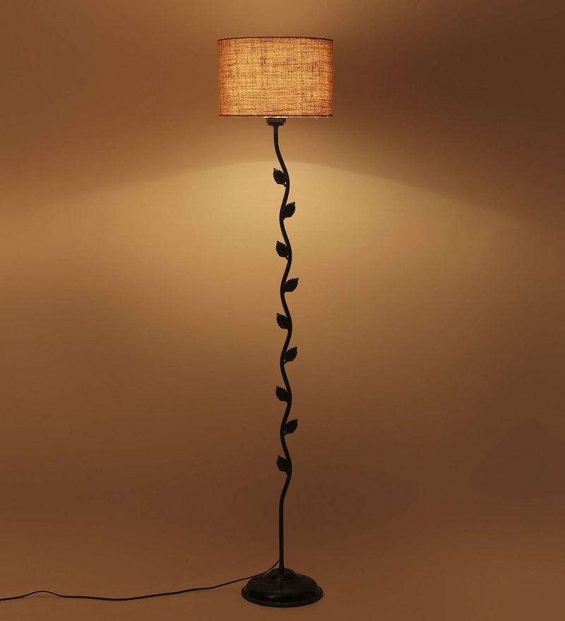 AMDHOME Metal Floor Lamp with Base and Shade Beige Pack of 1 Floor Lamp Stand1 Base 1 Shade5 - Image 3