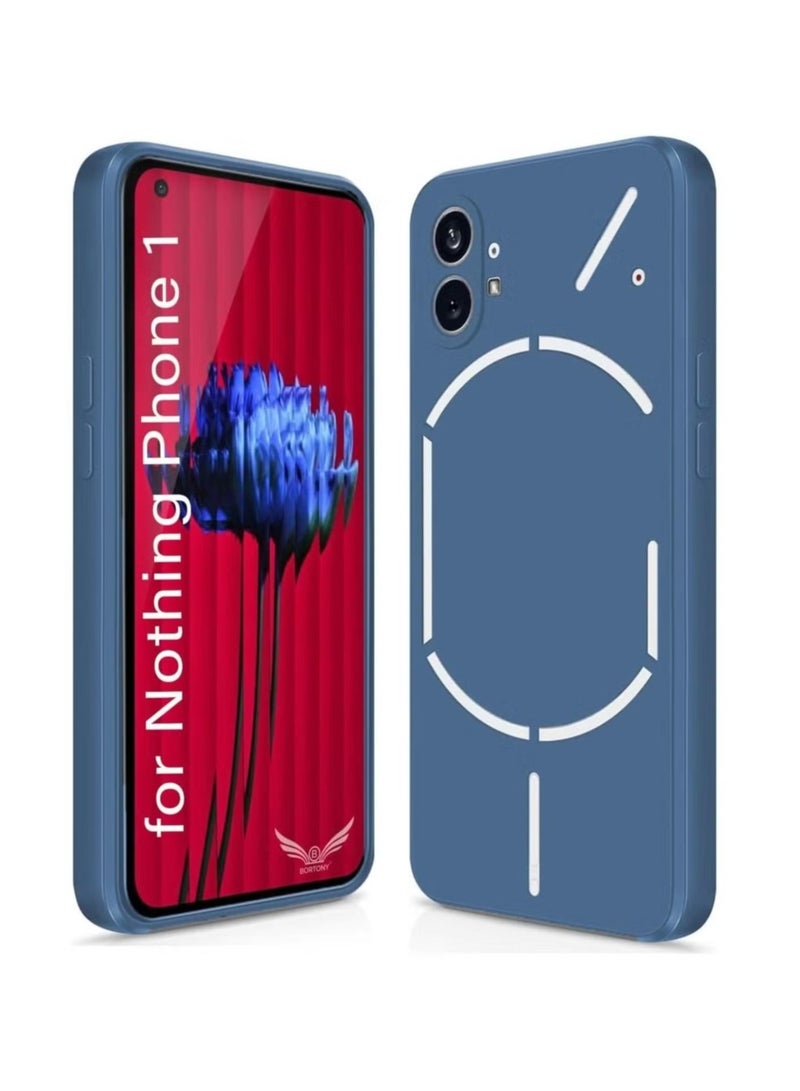 ELTRAZONE ELTRAZONE Shockproof Liquid Silicone Case for Nothing Phone 1 (6.55 Inch), Flexible and Anti-Scratch Protective Cover with Soft-Touch Slim Fit, Wireless Charging Compatibility, and Durable Scratch-Resistant Design in Blue