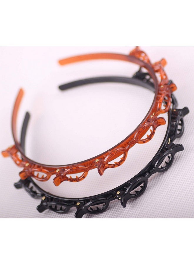 Suoirblss 2 Pcs French Braider Hair Tool Fashion Double Layer Headbands Hair Hoop Head Band Hair Band Beauty Tool Hair Accessory For Women Lady Girls  - Image 3