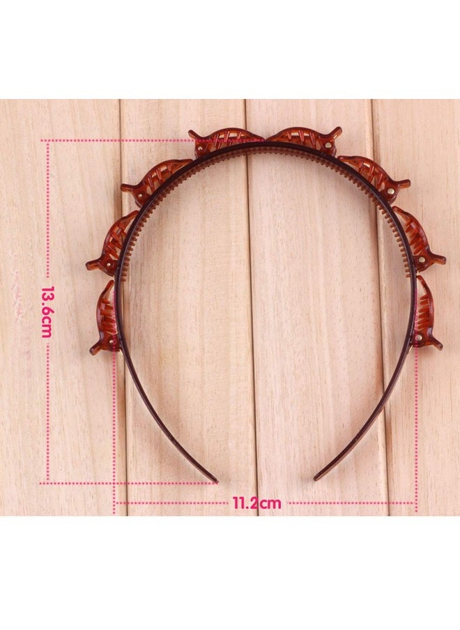 Suoirblss 2 Pcs French Braider Hair Tool Fashion Double Layer Headbands Hair Hoop Head Band Hair Band Beauty Tool Hair Accessory For Women Lady Girls  - Image 2